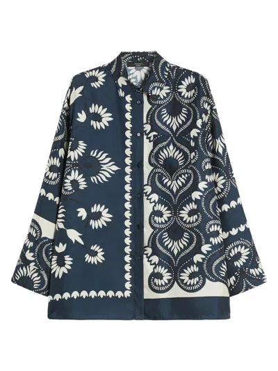 WEEKEND MAX MARA WOMEN'S PRINTED SILK PATCHWORK SHIRT