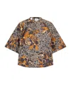Weekend Max Mara Printed Cotton Poplin Shirt In Brown