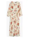 Weekend Max Mara Printed Crepe Ragusa Jumpsuit In Beige