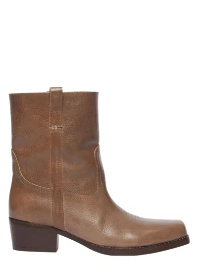 Weekend Max Mara Women's Ranch Boots Khaki | Size It 37 | 2525796034600006