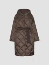 Weekend Max Mara Wkdmassa Belted Down Coat In Brown