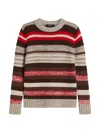 Weekend Max Mara Ilde Stripe Virgin Wool Crewneck Sweater In Multi