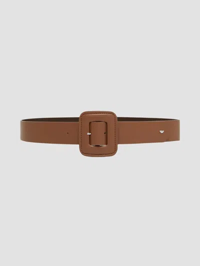 Weekend Max Mara Women's Shiny Nappa Leather Belt In Tobacco