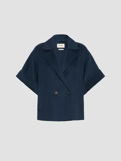 Weekend Max Mara Women's Short Wool Broadcloth Coat In Navy