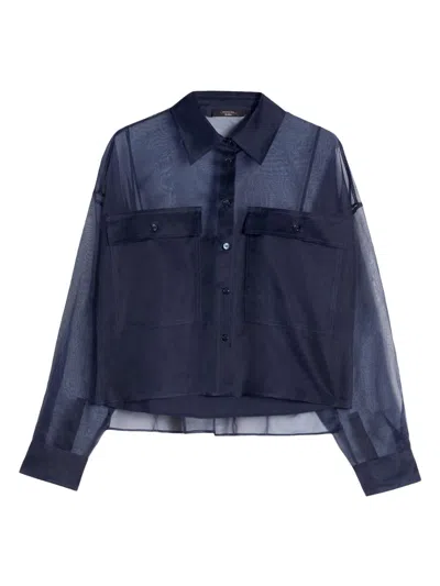 Weekend Max Mara Women's Silk Organza Shirt In Blue