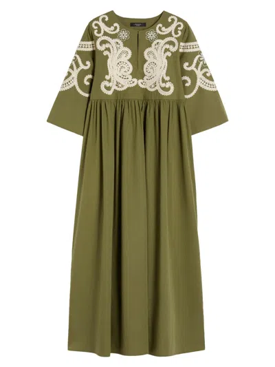 Weekend Max Mara Wkdtilde Soft Dress In Cotton Poplin In Green