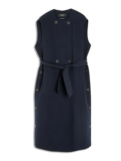 Weekend Max Mara Women's Stecca Sleeveless Wool Jacket In Blue
