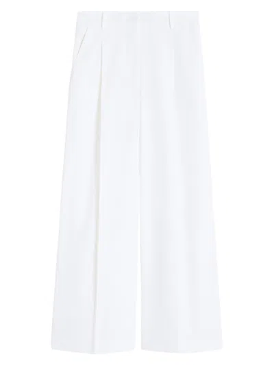 Weekend Max Mara Women's Stretch Cotton Gabardine Trousers In White
