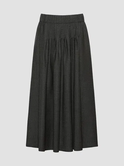 Weekend Max Mara Elastic Waist Midi Skirt In Black