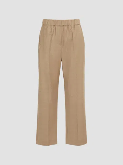 Weekend Max Mara Women's Stretch Wool Flannel Trousers In Brown