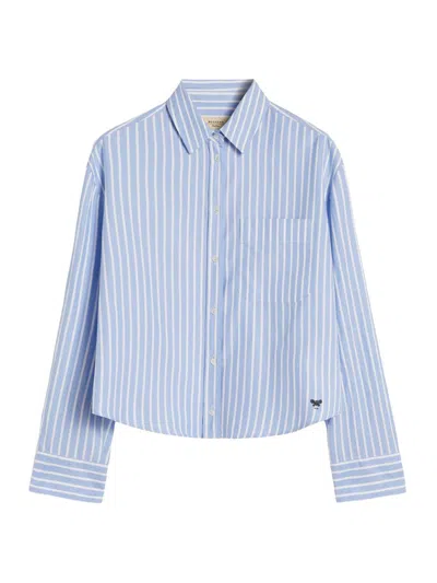 Weekend Max Mara Women's Striped Cotton Oxford Shirt In Blue