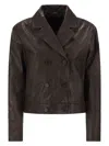 Weekend Max Mara Sub Cioccolato Double-breasted Jacket In Chocolate