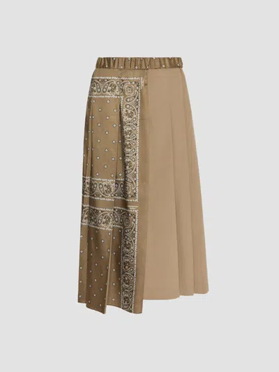 Weekend Max Mara Pleated Midi Skirt In Brown