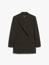 Weekend Max Mara Umbro Stretch Wool Side Closure Jacket In Black