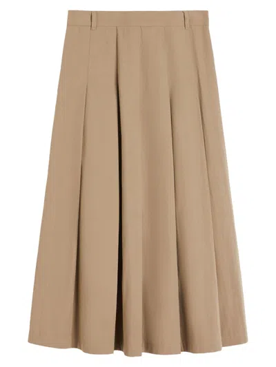 Weekend Max Mara Pleated A-line Skirt In Brown