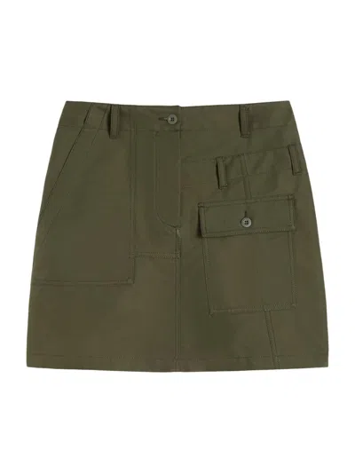 Weekend Max Mara Women's Water Repellent Canvas Mini Skirt In Green