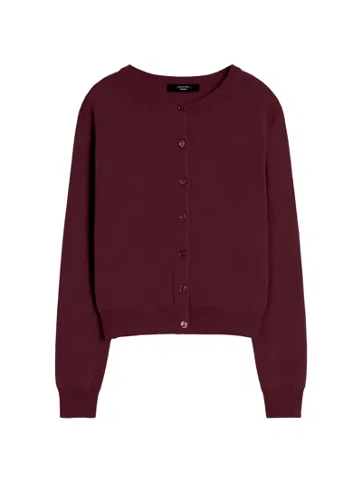 Weekend Max Mara Wkdnebbia Button-fastening Cardigan In Burgundy