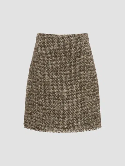 Weekend Max Mara Women's Wool Blend Boucle Short Skirt In Brown