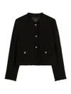 Weekend Max Mara Crew Neck Jacket In Mixed Wool In Black