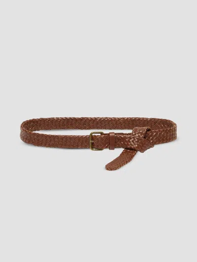 Weekend Max Mara Women's Woven Leather Belt In Brown