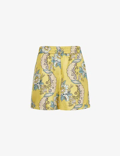 Weekend Max Mara Tracia Floral-print Silk Bermuda Shorts In Multi