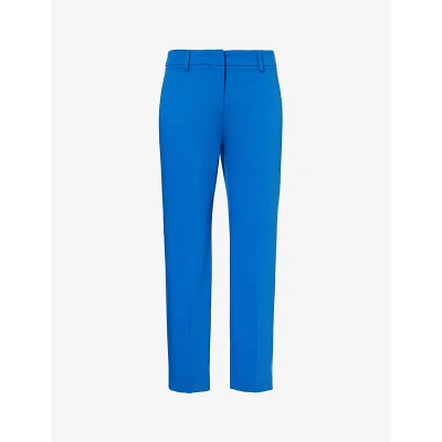 Weekend Max Mara Womens Cornflower Blue Cecco Mid-rise Tapered-leg Stretch-cotton Trousers