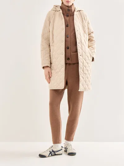 Weekend Max Mara Womens Erio Quilted Coat Brown In Nude