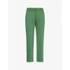 WEEKEND MAX MARA WEEKEND MAX MARA WOMEN'S GREEN GINECEO TAPERED-LEG MID-RISE STRETCH-COTTON TROUSERS