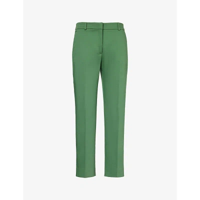 Weekend Max Mara Womens Green Gineceo Tapered-leg Mid-rise Stretch-cotton Trousers