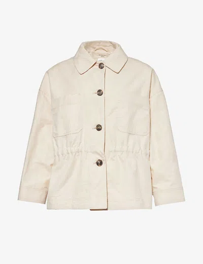 Weekend Max Mara Womens Ivory Song Patch-pocket Cotton And Linen-blend Jacket