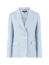 Weekend Max Mara Linen Single-breasted Blazer In Blue