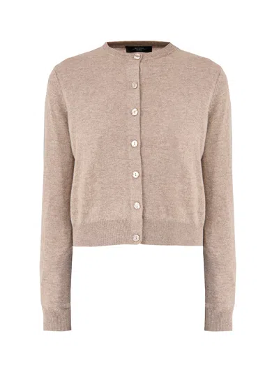 Weekend Max Mara Womens Nebbia Wool Cashmere Cardigan Beige In Neutral