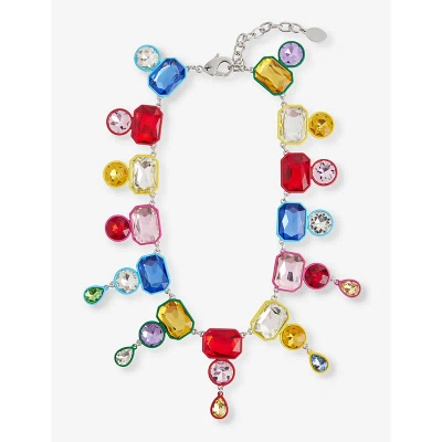 Weekend Max Mara Womens Red Yanina Crystal-embellished Metal Necklace