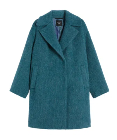 Weekend Max Mara Wool, Alpaca And Mohair Couture Coat In Blue
