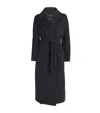 Weekend Max Mara Wool-alpaca-blend Belted Coat In Blue