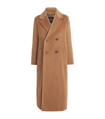 Weekend Max Mara Wool-alpaca-blend Double-breasted Overcoat In Brown