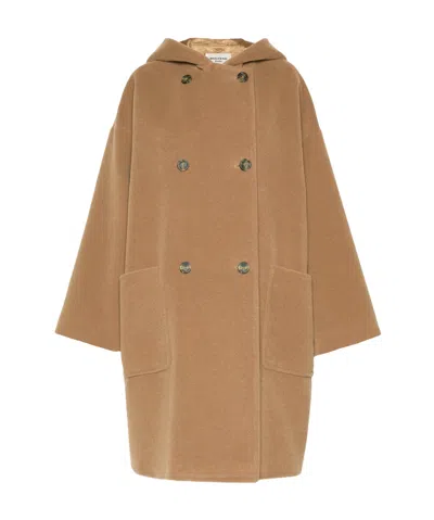 Weekend Max Mara Wool And Alpaca Beaver Cloth Coat In Brown