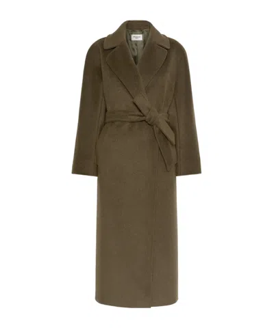Weekend Max Mara Wool And Alpaca Teddy Coat In Green