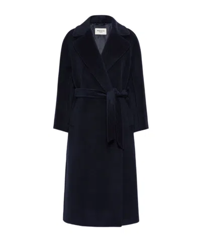 Weekend Max Mara Wool And Alpaca Teddy Coat In Blue