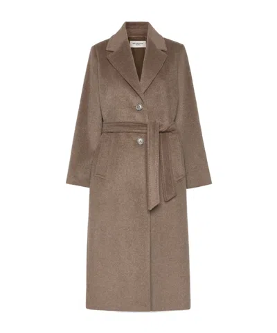 Weekend Max Mara Wool And Alpaca Teddy Long Coat In Animal Print
