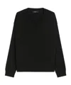 Weekend Max Mara Wool And Cashmere V-neck Sweater In Black