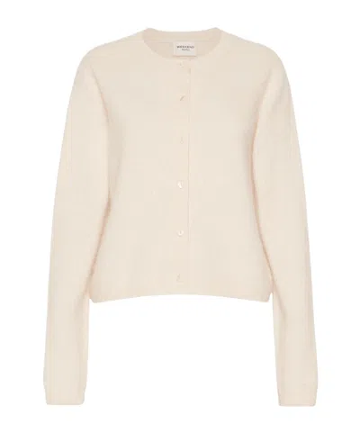 Weekend Max Mara Wool And Cashmere Yarn Cardigan In Neutral