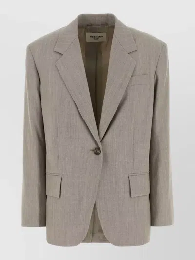 Weekend Max Mara Wool Attila Blazer Tailored Notch Lapels In Gray