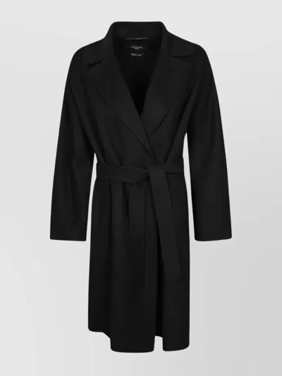 Weekend Max Mara Wool Belted Coat Robe In Black