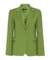 Weekend Max Mara Single-breasted Virgin Wool Blazer In Green
