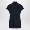 Weekend Max Mara Wool-blend Belted Jacket In Blue