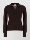 Weekend Max Mara Wool Blend Cappa Long Sleeve Polo Shirt In Green