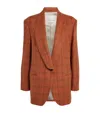 Weekend Max Mara Omens Orange Check Mintea Check Wool-blend Blazer In Orange