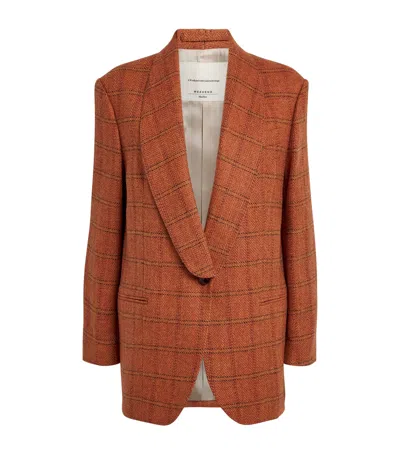 Weekend Max Mara Wool-blend Check Jacket In Orange