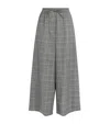 Weekend Max Mara Wool-blend Check Wide-leg Trousers In Gray
